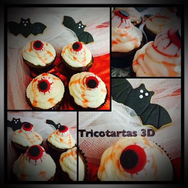 Cupcakes y galletas personalizadas para Halloween: Murciélagos dulces!!