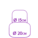 Tarta 2 Pisos altos: diámetro 20 cm y 15 cm