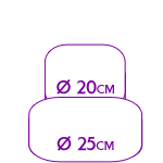 Tarta 2 Pisos altos: diámetro 25 cm y 20 cm