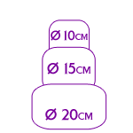 Tarta 3 Pisos: diámetros 20 cm , 15 cm y 10 cm