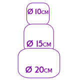 Tarta 3 Pisos altos: diámetros 20 cm , 15 cm y 10 cm